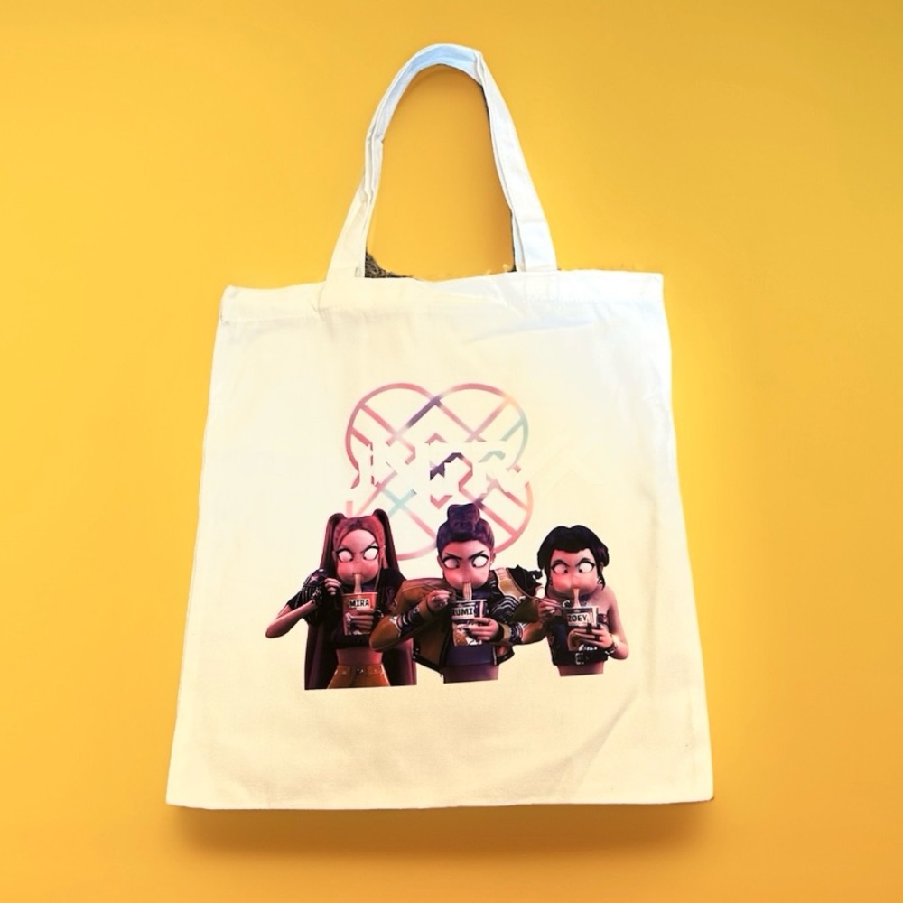 Kpop Demon Hunters White Canvas Tote Bag NWT